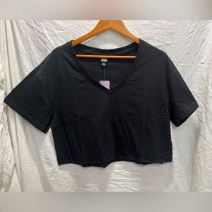 💜 5/$25 💜 Wild Fable Short Sleeved T Shirt Black Crop Top